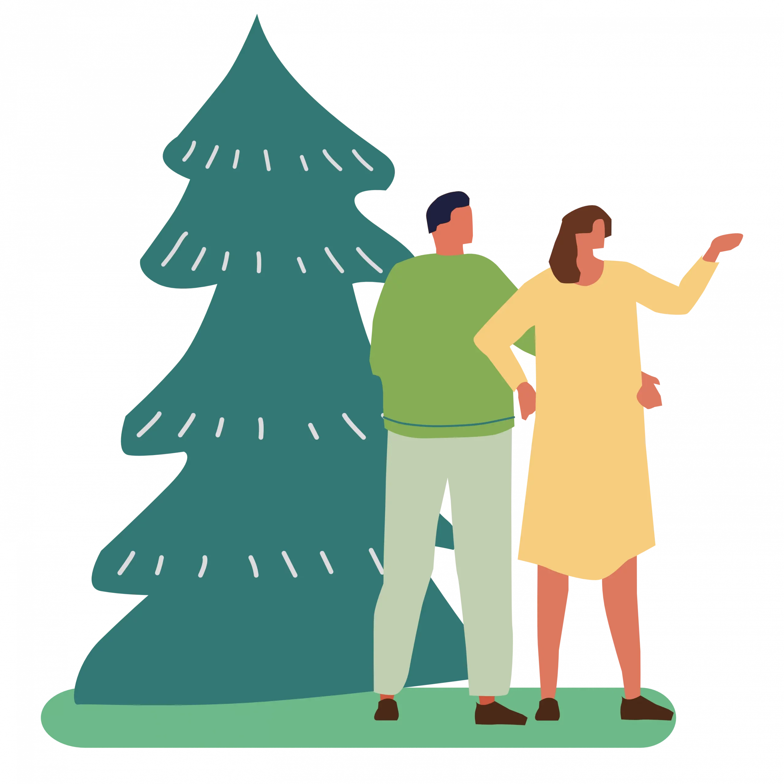 Grafik Ehepaar mit Baum