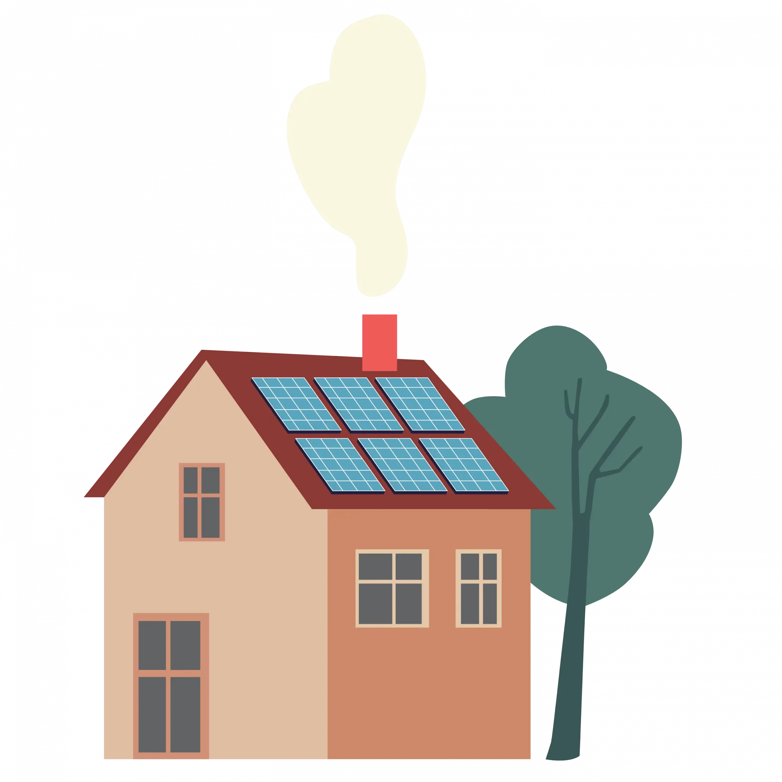 Grafik Haus mit Photovoltaik